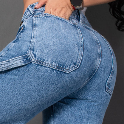 Jeans baggy tono medio ref 7074