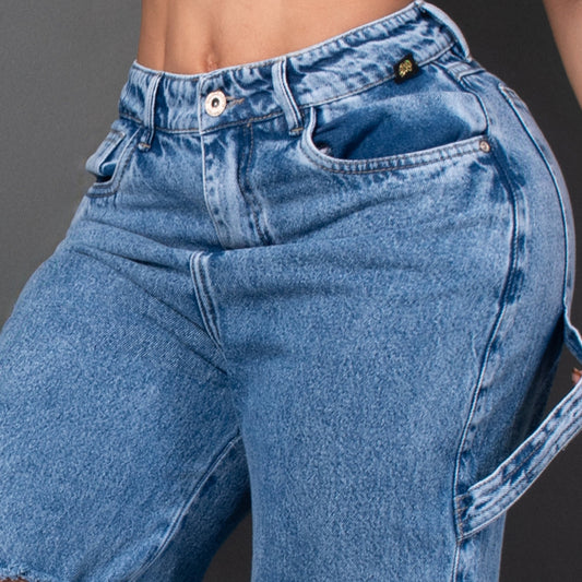 Jeans baggy tono medio ref 7074