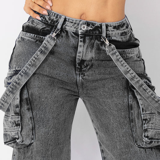 Jeans cargo tono medio ref 7000