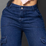 Jeans cargo tono medio ref 7112