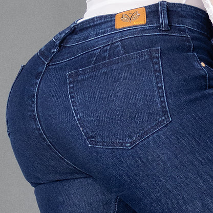 Jeans flare tono oscuro ref 7012