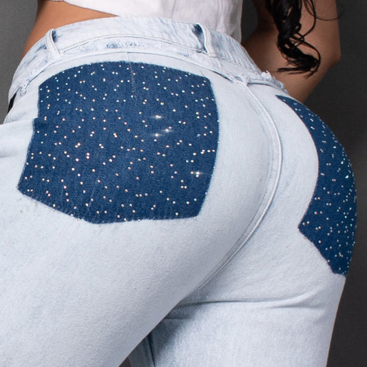 Jeans Brillos tono hielo ref 7075