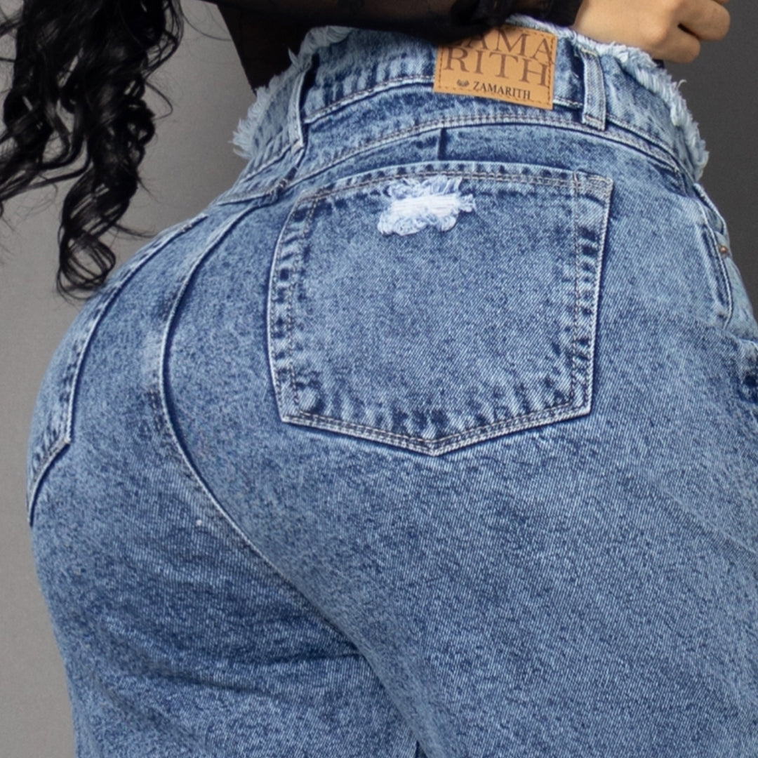 Jeans denim cargo azul ref 8035