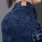 Falda denim cargo premium ref 8051