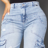 Jeans cargo tono claro ref 7071