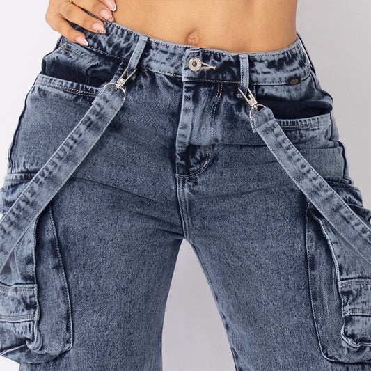 Jeans cargo tono medio ref 7000