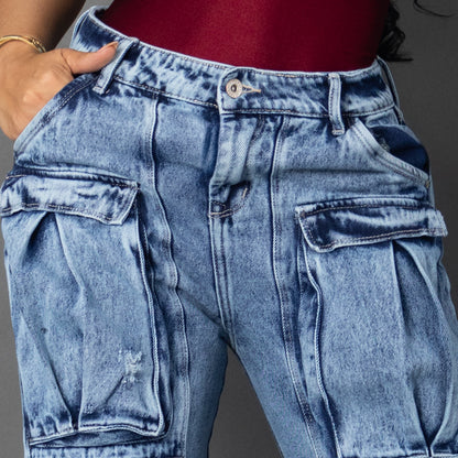 Jeans cargo tono claro ref 7002