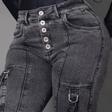Jeans denim cargo humo ref 8016