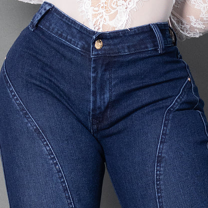 Jeans flare tono oscuro ref 7012