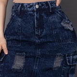 Falda denim cargo premium ref 8051