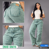 Jean Wide Leg Unravel Verde Aura 8028-01
