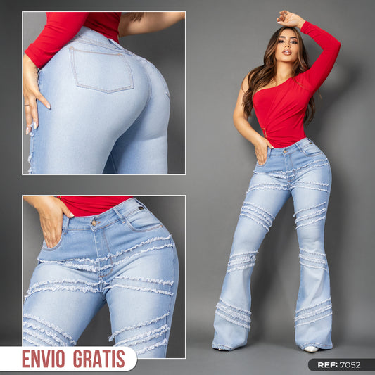 Jeans bota campana tono claro ref 7052