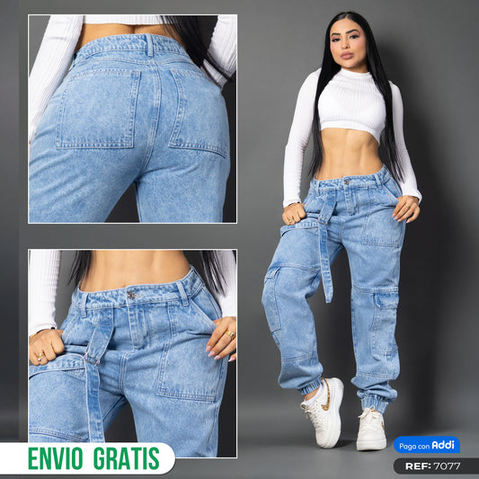 Jeans cargo tono medio  ref 7077