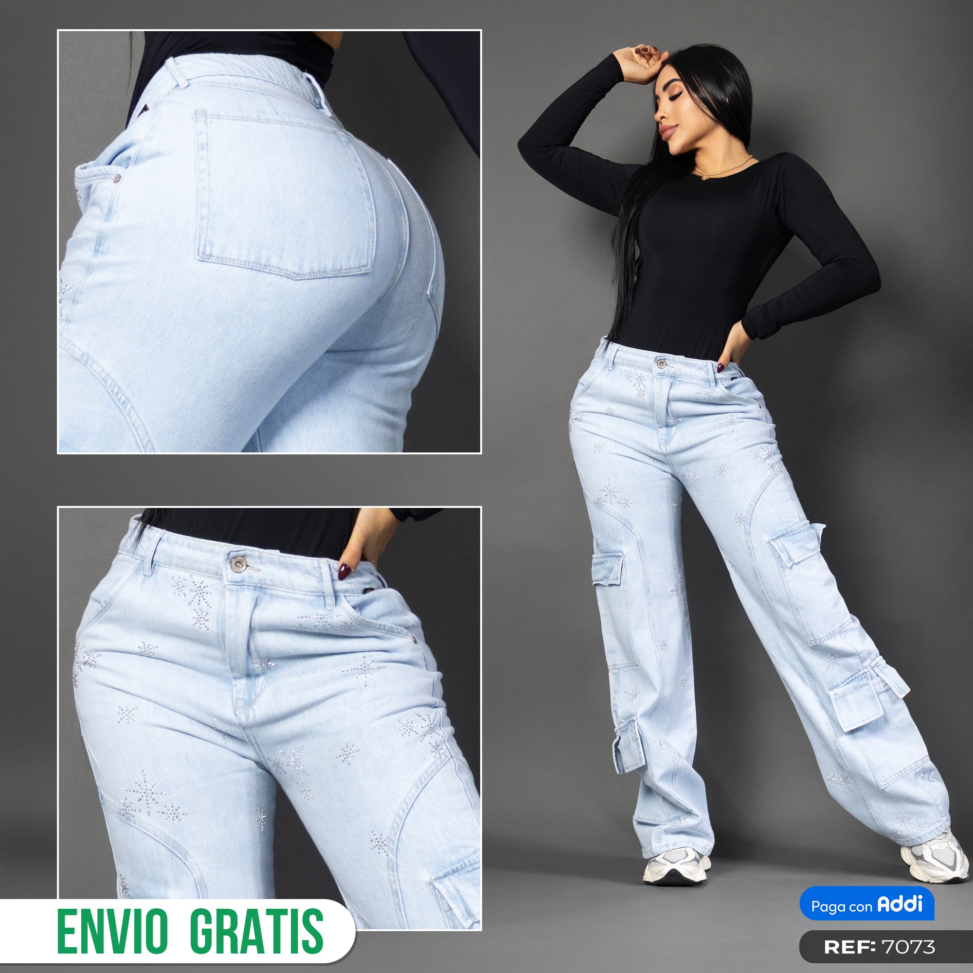 Jeans cargo hielo ref 7073