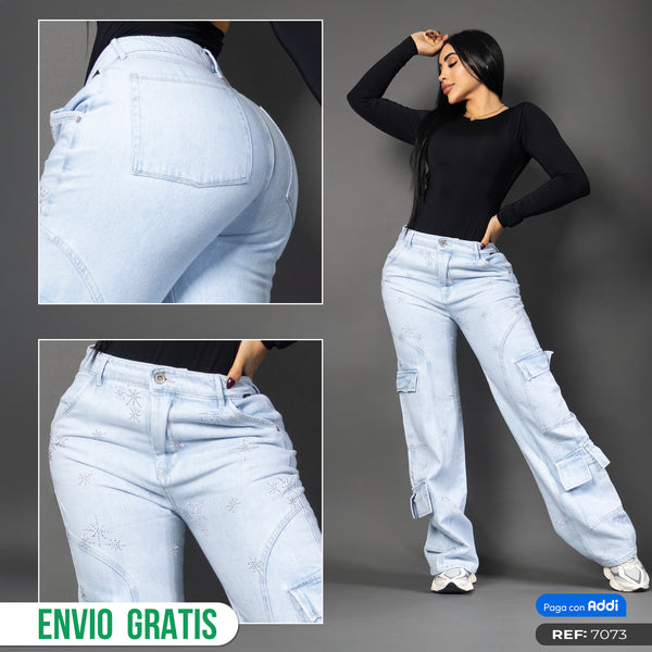 Jeans cargo hielo ref 7073