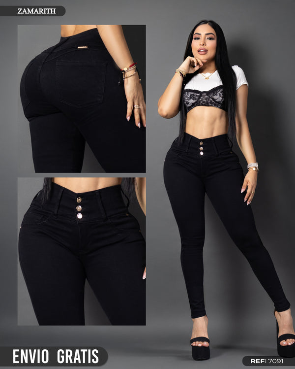 jeans skinny tiro alto ref 7091