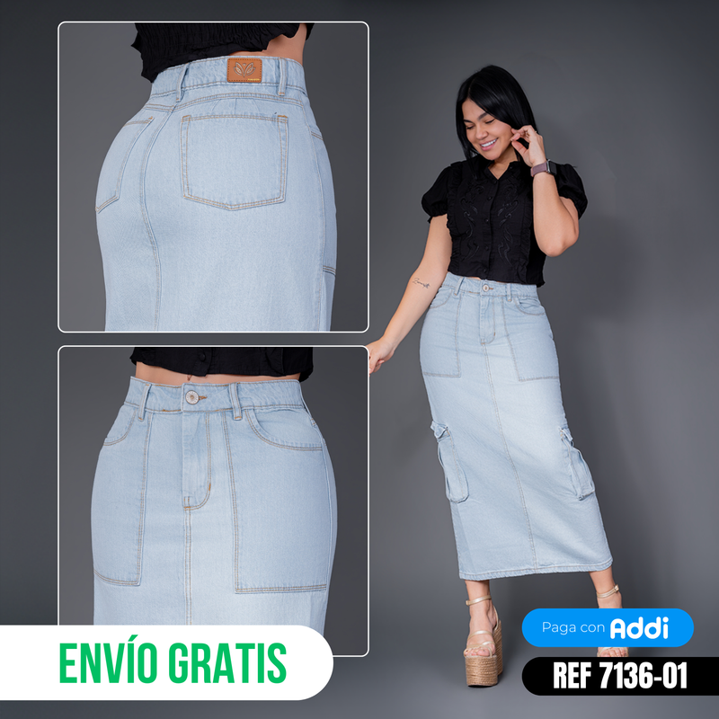 Falda cargo clara ref 7136-01